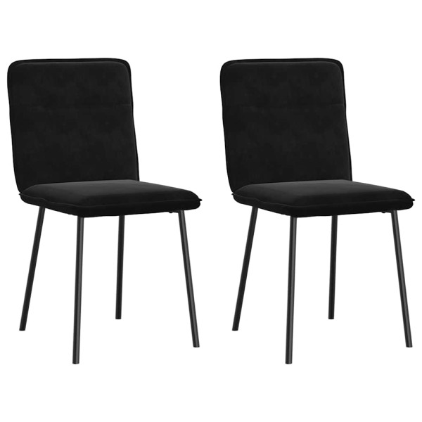 Sillas de comedor 2 unidades terciopelo negro Sillas de comedor 2 unidades terciopelo negro D