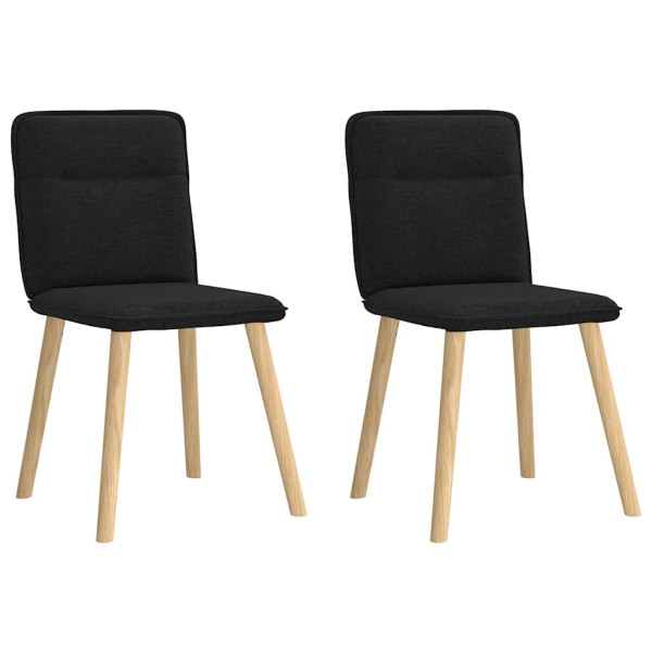 Sillas de comedor 2 unidades tela negro Sillas de comedor 2 unidades tela negro D