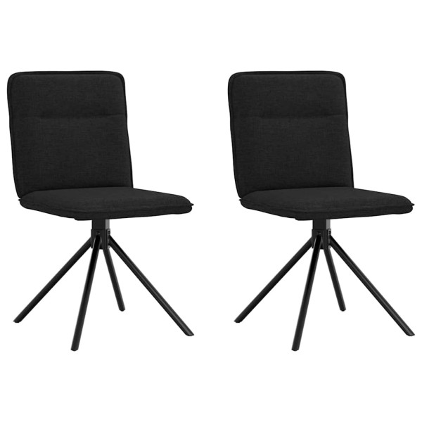 Sillas de comedor 2 unidades tela negro Sillas de comedor 2 unidades tela negro D