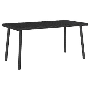 Mesa centro jardín rectangular negra 80x40x37cm ratán sintético D