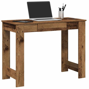 Escritorio de madera de ingeniería envejecida 100x45x75 cm D
