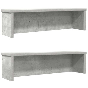 Estantes de cocina apilables 2 uds gris hormigón 50x15x16 cm D