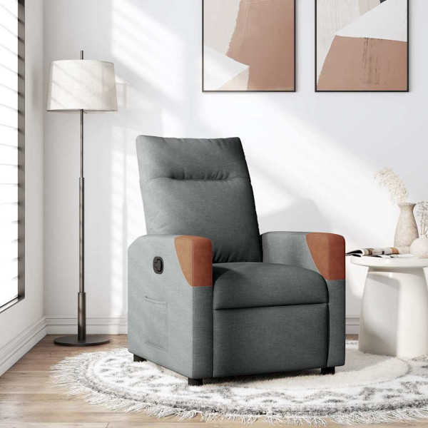 Sillón reclinable de tela gris oscuro Sillón reclinable de tela gris oscuro D