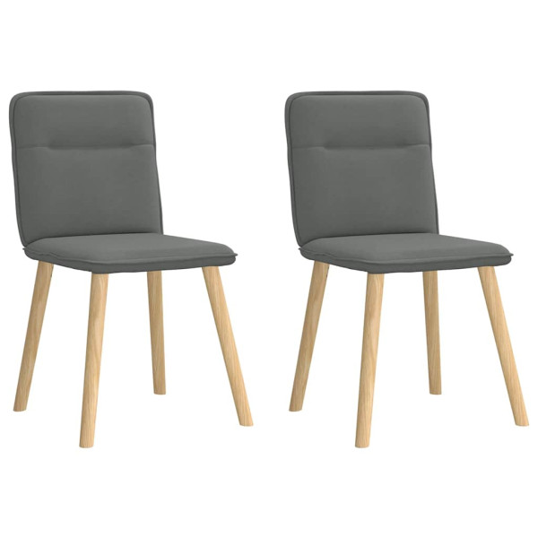 Sillas de comedor 2 unidades tela gris oscuro Sillas de comedor 2 unidades tela gris oscuro D