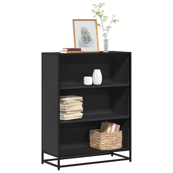 Estantería madera ingeniería negra 80.5x35x107.5 cm Estantería madera ingeniería negra 80.5x35x107.5 cm D