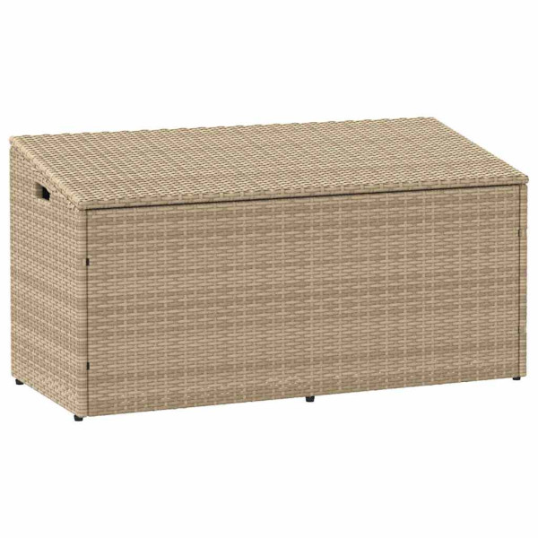 Caja de almacenaje jardín ratán sintético beige 110x50x58 cm D