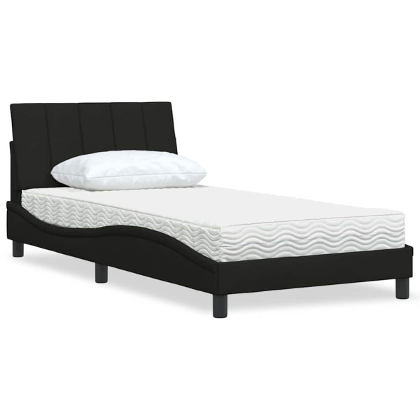 Cama con colchón tela negro 100x200 cm Cama con colchón tela negro 100x200 cm D