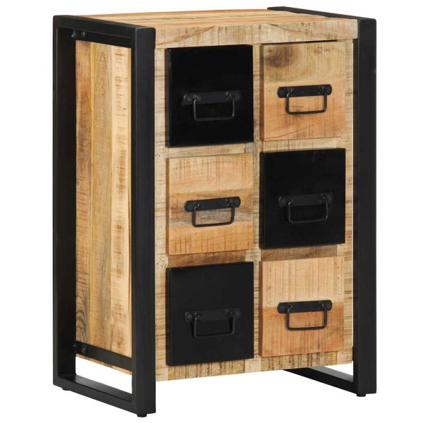 Aparador de madera maciza de mango rugosa 50x35x70 cm D