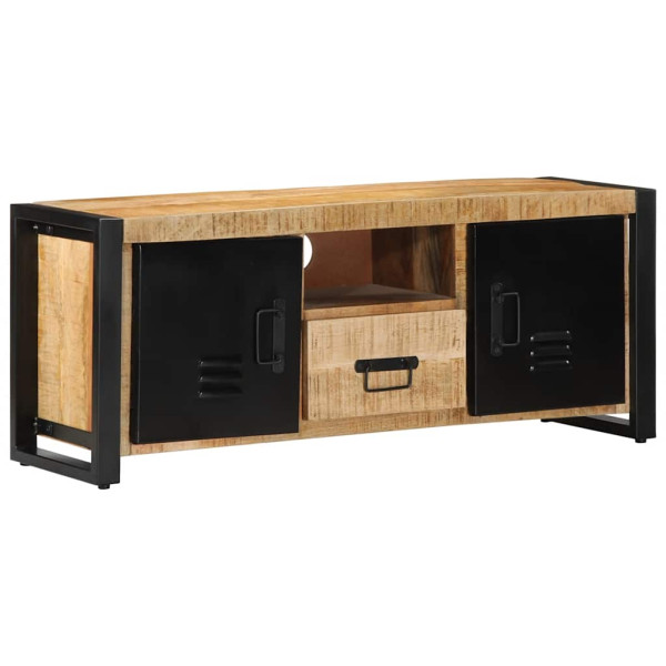 Mueble de TV madera maciza de mango rugosa 100x30x40 cm Mueble de TV madera maciza de mango rugosa 100x30x40 cm D