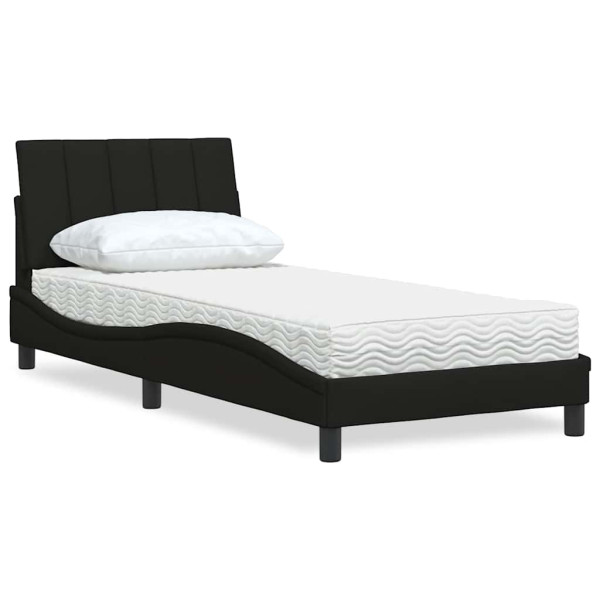 Cama con colchón tela negro 80x200 cm Cama con colchón tela negro 80x200 cm D