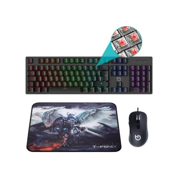 Pack Gaming Hiditec PAC010026 Teclado + Ratón + Alfombrilla D