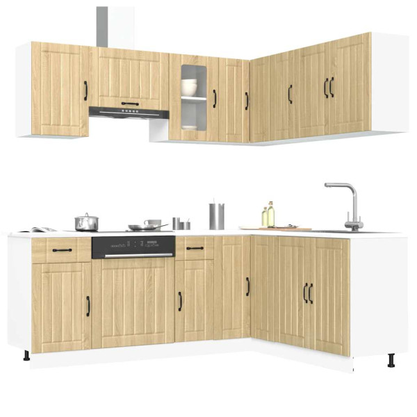 Mueble cocina Lucca roble sonoma 11 pzas madera contrachapada Mueble cocina Lucca roble sonoma 11 pzas madera contrachapada D