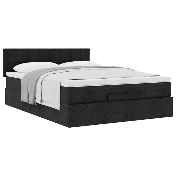 Estructura cama otomana colchón tela negro 140x200cm Estructura cama otomana colchón tela negro 140x200cm D
