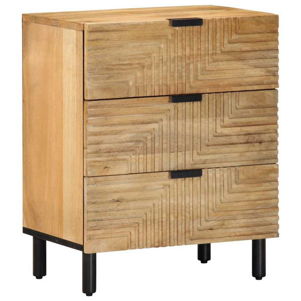 Mesilla de noche marrón 50x33x62 cm madera maciza mango D