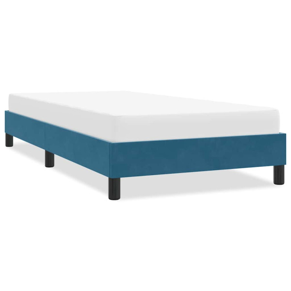 Estructura de cama sin colchón terciopelo azul oscuro 100x210cm Estructura de cama sin colchón terciopelo azul oscuro 100x210cm D