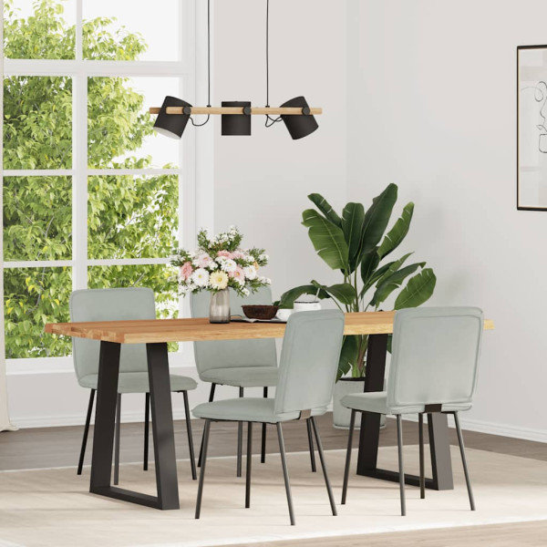Sillas de comedor 4 unidades terciopelo gris claro Sillas de comedor 4 unidades terciopelo gris claro D