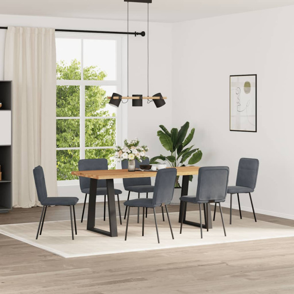 Sillas de comedor 6 unidades terciopelo gris oscuro Sillas de comedor 6 unidades terciopelo gris oscuro D