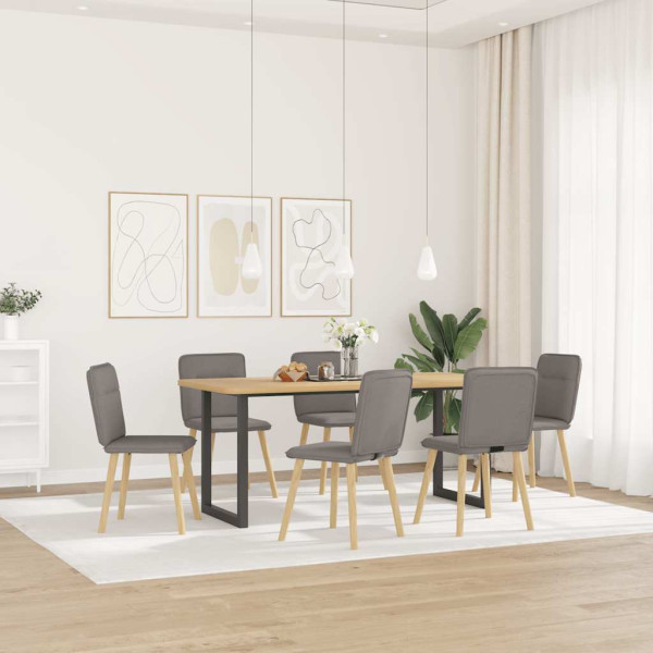 Sillas de comedor 6 unidades de tela gris taupe D