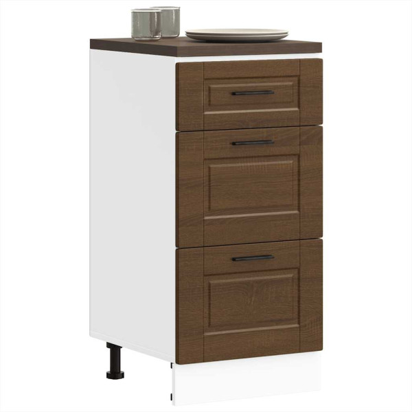 Mueble bajo de cocina porto roble marrón madera reconstituida Mueble bajo de cocina porto roble marrón madera reconstituida D