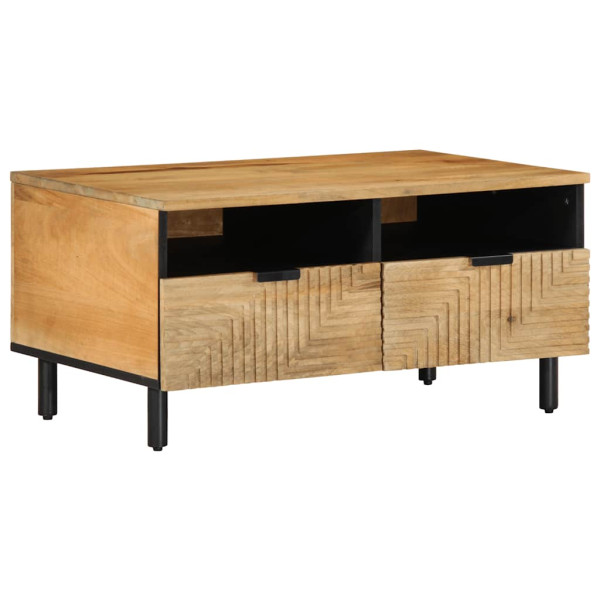 Mesa de centro madera maciza de mango marrón 80x54x40 cm Mesa de centro madera maciza de mango marrón 80x54x40 cm D