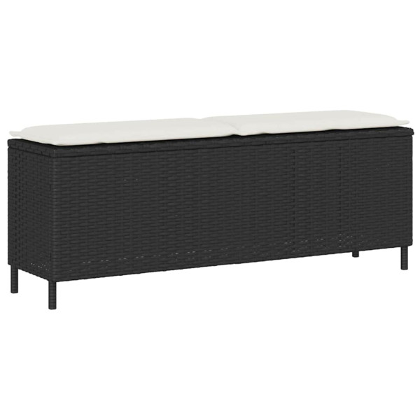 Banco de jardín con cojín negro 110x30x40.5 cm ratán sintético Banco de jardín con cojín negro 110x30x40.5 cm ratán sintético D