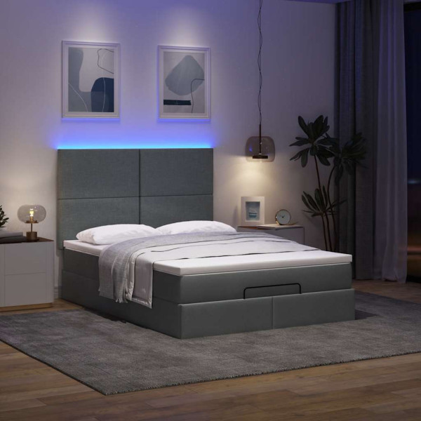 Estructura cama otomana con colchones terciopelo rosa 140x190cm Estructura cama otomana con colchones terciopelo rosa 140x190cm D