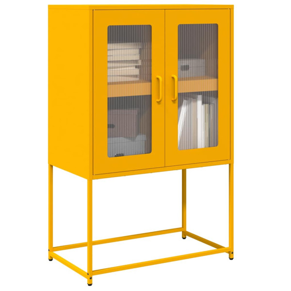 Aparador de acero amarillo mostaza 68x39x107 cm Aparador de acero amarillo mostaza 68x39x107 cm D