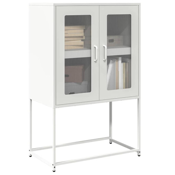 Aparador de acero blanco 68x39x107 cm Aparador de acero blanco 68x39x107 cm D