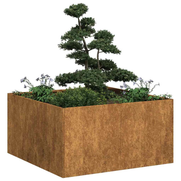 Jardinera oxidada 80x80x40 cm acero corten D