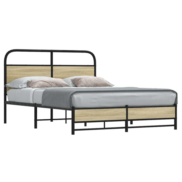 Estructura de cama sin colchón 140x200 cm madera roble Sonoma Estructura de cama sin colchón 140x200 cm madera roble Sonoma D