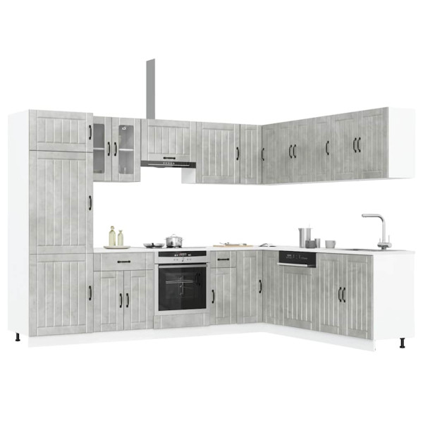 Mueble cocina Lucca gris hormigón 14 pzas madera contrachapada Mueble cocina Lucca gris hormigón 14 pzas madera contrachapada D