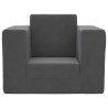 Sofá cama infantil felpa suave gris antracita 3