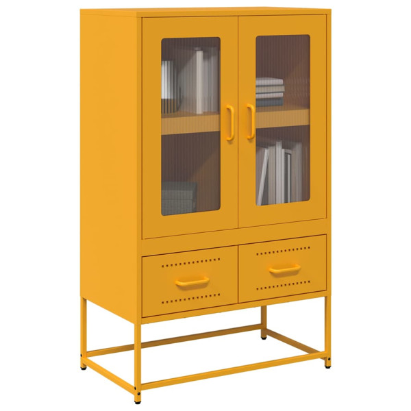Aparador de acero amarillo mostaza 68x39x111.5 cm Aparador de acero amarillo mostaza 68x39x111.5 cm D