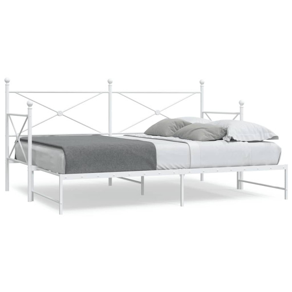 Diván con nido sin colchón blanco 75x190 cm acero Diván con nido sin colchón blanco 75x190 cm acero D