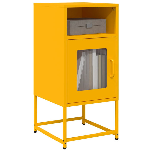 Mesita de noche acero laminado en frío amarillo 36x39x78 cm D
