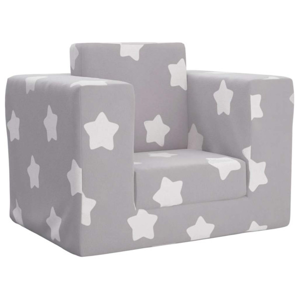 Sofá luz cinza macio felpa cama de bebê com estrelas Sofá luz cinza macio felpa cama de bebê com estrelas D