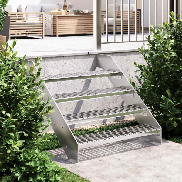 Peldaño de rejilla acero galvanizado 90x24x7 cm D
