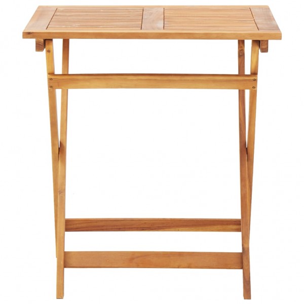 Mesa plegable de jardín de madera maciza de acacia 70x70x75 cm M 3