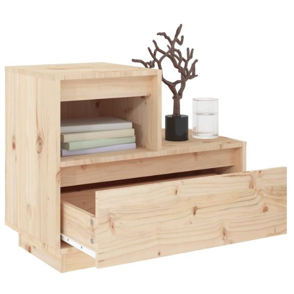 Mesitas de noche 2 uds madera maciza de pino 60x34x51 cm D