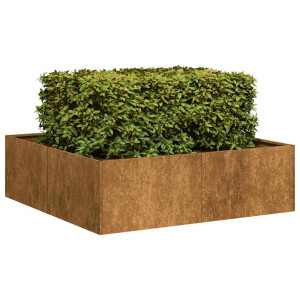 Jardinera oxidada acero corten 100x100x30 cm D