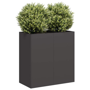 Jardinera de acero laminado en frío negro 80x40x80 cm D