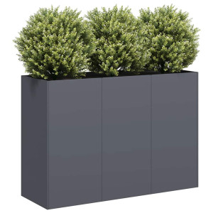 Jardinera de acero laminado en frío antracita 120x40x80 cm D