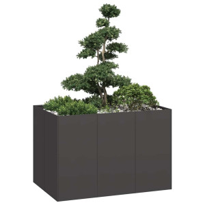 Jardinera acero negro 120x80x80 cm D