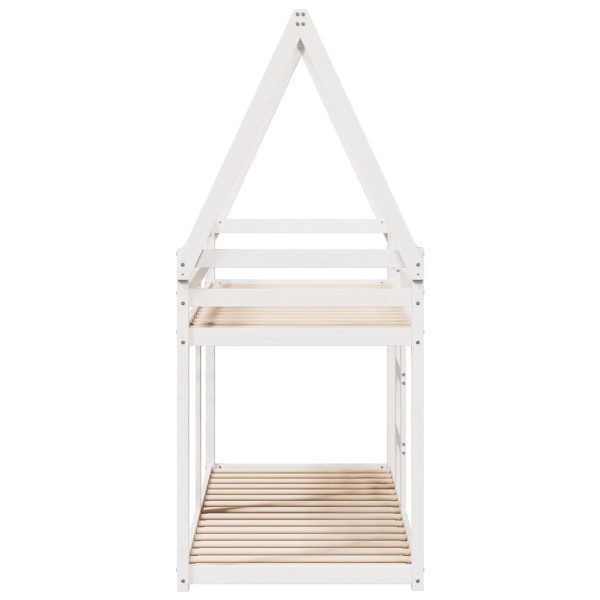 Cama litera con techo madera maciza de pino blanco 90x200 cm M 5