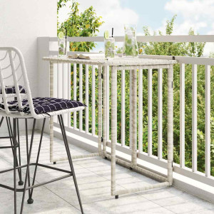 Mesa de jardín plegable gris claro 90x51x75 cm ratán sintético D