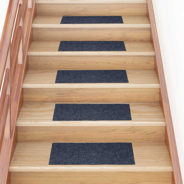 Alfombrillas escaleras autoadhesivas 30uds gris azul 60x25 cm D