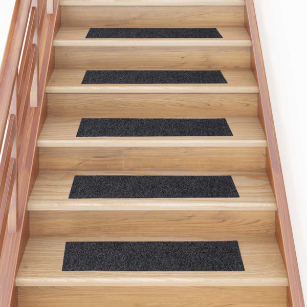 Alfombrillas escaleras autoadhesivas 30uds gris 76x20 cm D