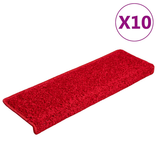 Tapete de escada 20 pcs 65x21x4 cm vermelho D