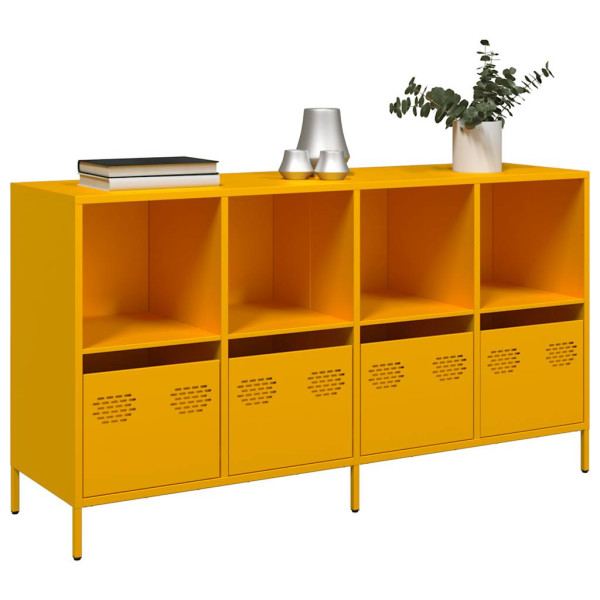 Aparador acero laminado en frío amarillo mostaza 135x39x73.5 cm D