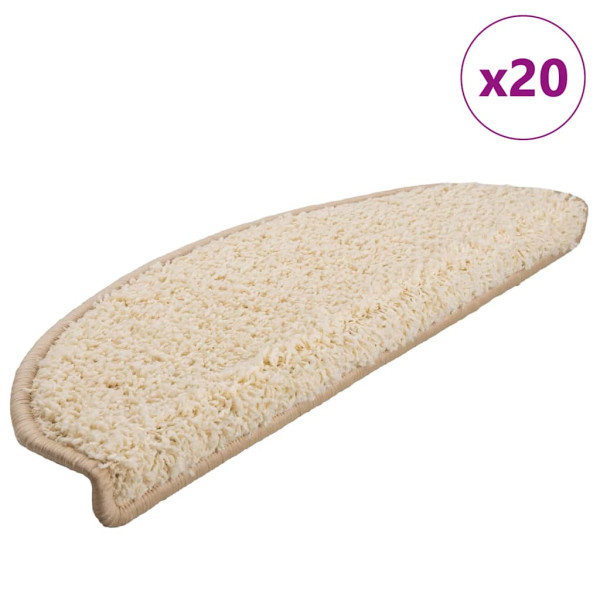 Alfombrilla escalera 20 uds crema 65x21x4 cm D